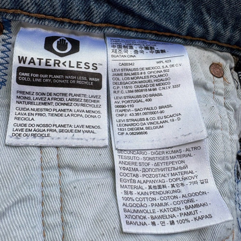 Levi Strauss 512 Premium Blue Patchwork Relaxed J… - image 6